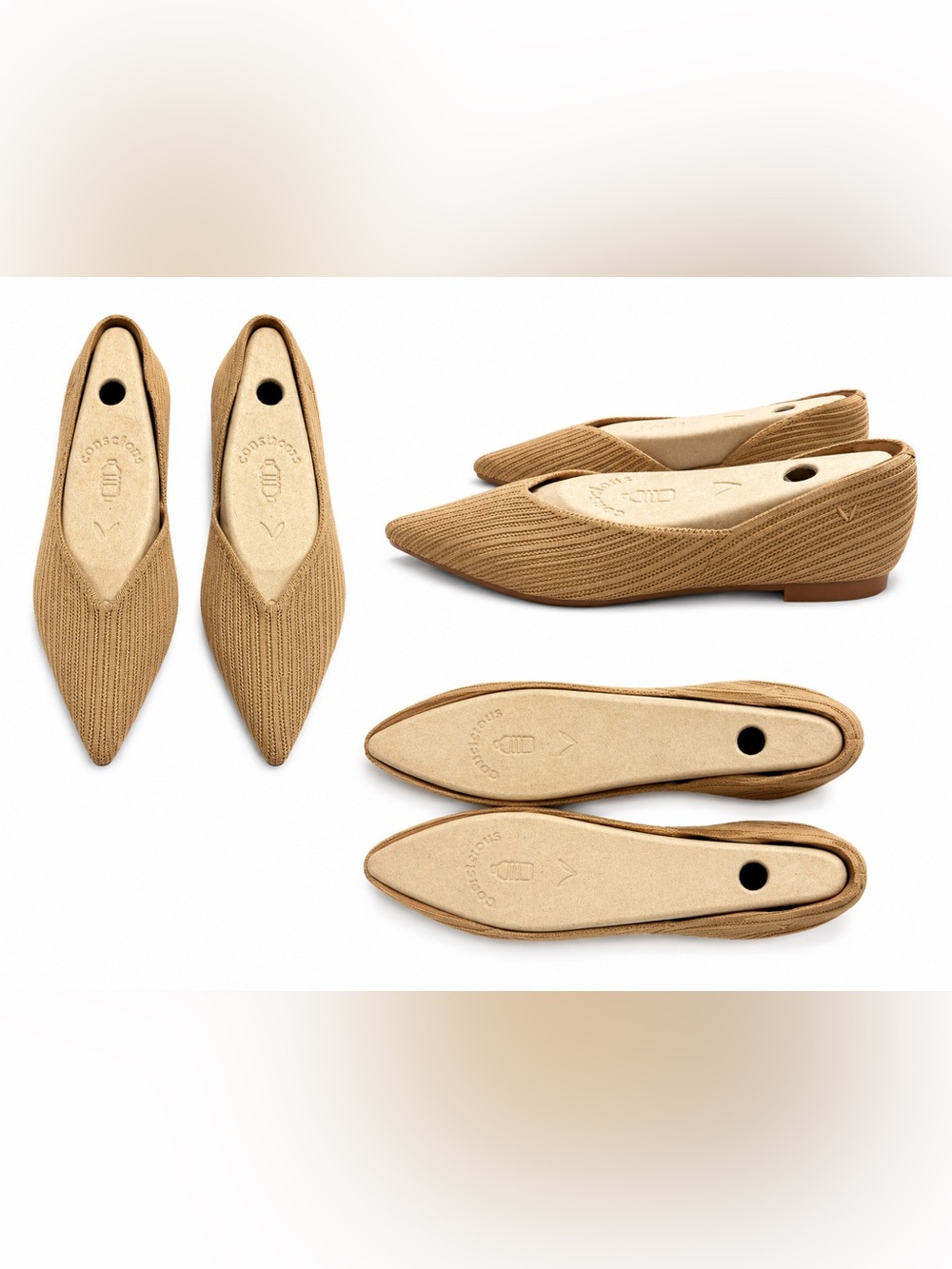 Vivaia Pointed Toe Knit Ballet Flats ****Size: 8 1/2